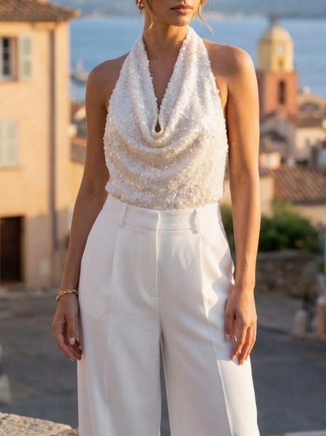 Top dos nu à sequin