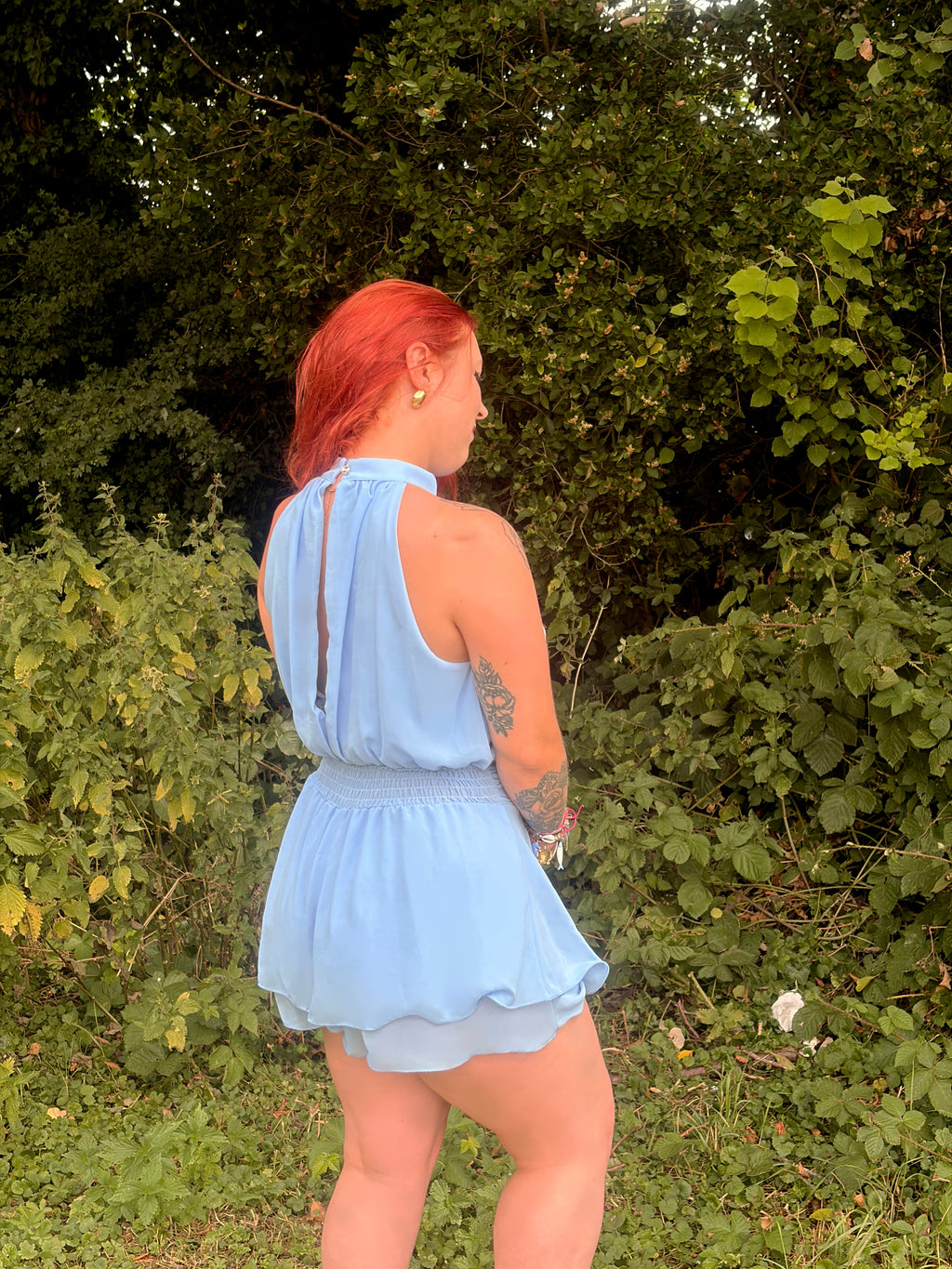 Combi-short bleu